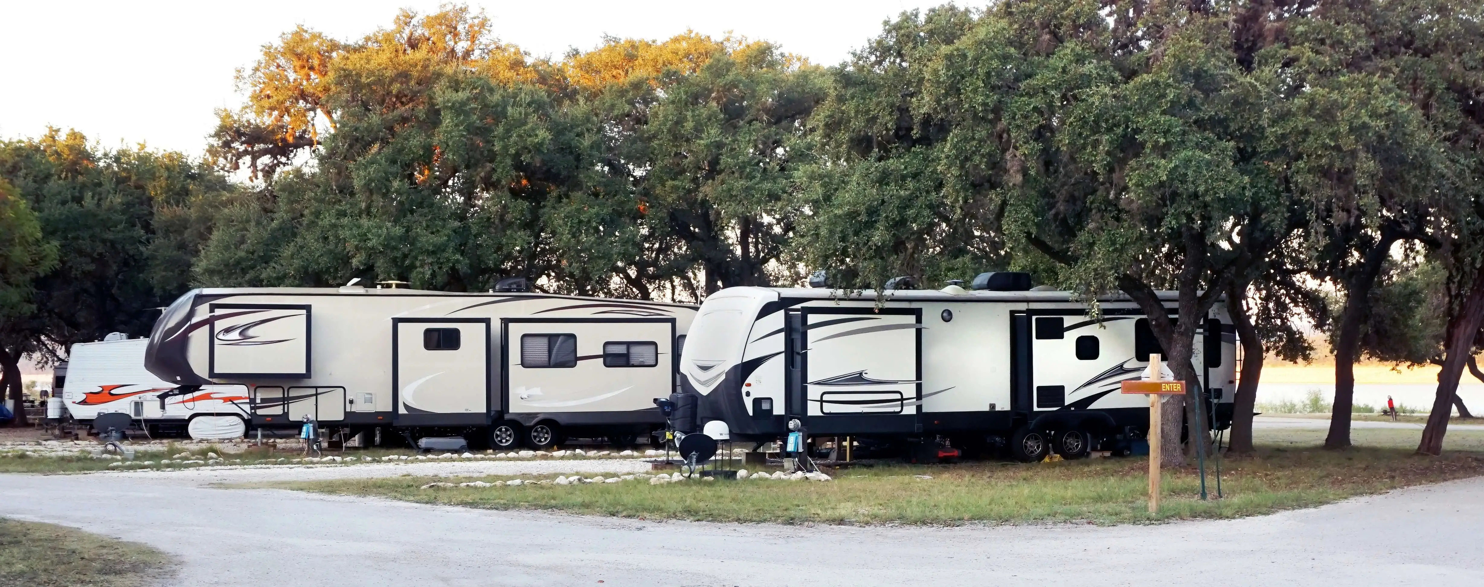 RV's parked in a camp